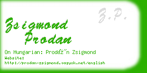 zsigmond prodan business card